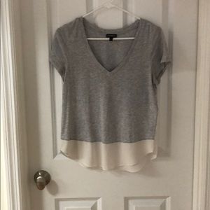 ❌SOLD❌Express mixed material V-neck tee